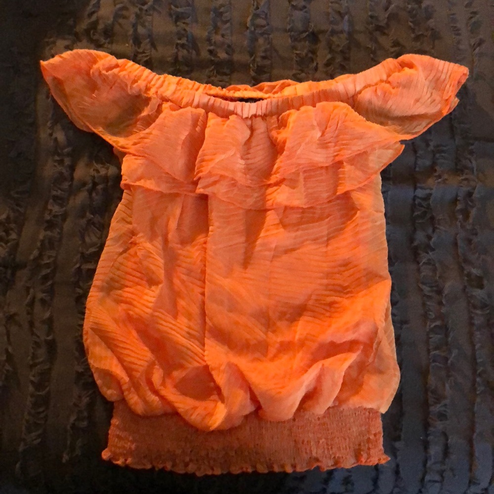 orange off shoulder top